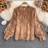 Autumn New Elegant and Gentle Feng Shui Soluble Hook Flower Hollow Lace Shirt Women's Western Style Loose Round Neck Top