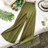 Evening style wide leg pants chic gentle temperament solid color small fresh elastic waist pleated straight tube versatile casual pants