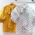 Palace style plush polka dot bubble sleeve shirt for women, summer niche design, butterfly bow beautiful chiffon top