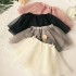 Korean brand fashionable simple solid color elastic high waisted organza fluffy skirt princess performance dance skirt half body skirt pants