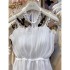 2024 summer off the shoulder strapless tank top for outerwear, pure diamond studded hanging neck design with a cinched waist, spicy girl pleated top