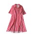 Korean style fashionable casual shirt for women's summer wear, mid to long, lazy style, loose and slimming, A-line versatile striped dress