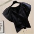 Fashionable drawstring pleated design V-neck pullover flying sleeve shirt 2024 new loose and versatile solid color top