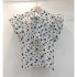 Dotted sleeveless chiffon shirt top for women, Korean casual versatile top