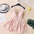 Ins mini dress dress V-neck sexy backless cross suspender high waist slimming A-line fluffy skirt fairy dress