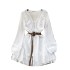 2024 Spring New Vacation Style Dress with Sweet Mushroom Edge Strap and Slim Fit Short Lotus Leaf Edge Dress for Women