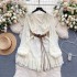 2024 Spring New Vacation Style Dress with Sweet Mushroom Edge Strap and Slim Fit Short Lotus Leaf Edge Dress for Women