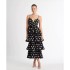 Australian high-end wave point suspender mid length dress with a slim fit and three-dimensional floral design, high-end layered cake dress for women