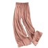 Evening style wide leg pants chic gentle temperament solid color small fresh elastic waist pleated straight tube versatile casual pants