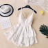 Ins mini dress dress V-neck sexy backless cross suspender high waist slimming A-line fluffy skirt fairy dress