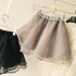 Korean brand fashionable simple solid color elastic high waisted organza fluffy skirt princess performance dance skirt half body skirt pants