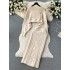 French Pure Desire Gentle Style Knitted Set Women's Long Sleeve Hoodie Strap Tank Top+Hip Wrapping Half Skirt 3-Piece Set Trendy