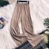 Evening style wide leg pants chic gentle temperament solid color small fresh elastic waist pleated straight tube versatile casual pants