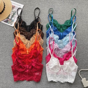 European and American style ins lace camisole vest for women, summer thin style, pure desire, spicy girl, sexy hollowed out strapless top