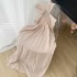 Holiday Dress Spring Dress for Women 2024 New Pink Neck Hanging Long Dress