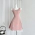 JMSHOP Tears Queen Sleeveless Dress for Women's Summer Design with a cinched waist and high-end feel, Pink Elegant Dress