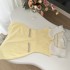 Lazy Didi Fairy Tale Little Deer Xiaoxiangxiang Dress, Gold A-Character Doll Collar, Waist cinching, Slimming Short Skirt