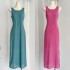 Homemade Drunken Desire Women's Summer New Style French Ramie Tencel Solid Color Sleeveless Long Split Dress