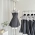 OKMA Academy style gray suit dress, women's summer waist cinching sexy temperament, spicy girl polo shirt dress