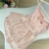 Diamond chain pleated edge heavy craft small pink dress