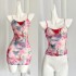 FunnJ sweet butterfly girl with waist bag, hip suspender dress, exposed navel, spicy girl suspender vest