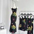 Tongiuu Hathaway 2.0 Retro Floral Strap Top Dress for Women, with a cinched waist and slimming effect, A-line hip hugging long skirt for summer