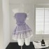 Sweet and soft girl slimming high waisted top and skirt set R6328-1H