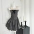 Lazy Didi Beautiful Life Miu Series Precious Flower Bud Skirt with a waist cinched Princess Puff Wave Dot Dress