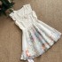 Late umbrella 24/ss misty tea fragrance light Chinese style lapel bow floral long skirt/skirt