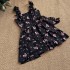 Q Women's New Product: 95% off Manta Rose/Tyrande Sweet Cool Girl Pink Black Floral Dress