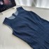 RAINY retro artistic round neck denim vest dress summer women's loose dress short A-line pleated skirt