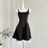 Avenement/Two tone temperament satin skirt/High end feeling waist cinching slimming camisole dress for women's puffy dress