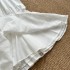 Famouswang's Spring 2024 New Love Style Gentle Style White Skirt Shirt Shoulder Digging Dress