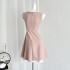 JMSHOP Tears Queen Sleeveless Dress for Women's Summer Design with a cinched waist and high-end feel, Pink Elegant Dress