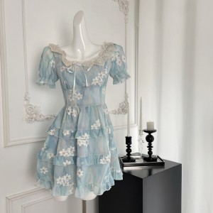 Leng Island 2024 Summer New French Small Man Super Immortal Atmosphere Charm Sweet Floral Cake Dress