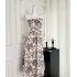 Cheongsam collar floral dress long and short styles