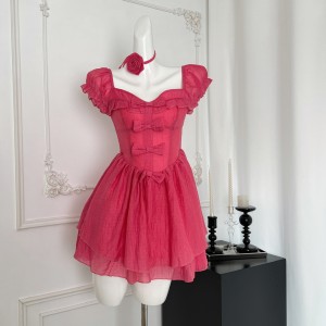 REESE Plum Sauce Summer Monet Garden Style Raspberry Powder Pure Desire Dress R3152W