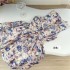 Sleeveless V-neck colorful flower waist dress, women's French high-end design, pure desire style, exquisite skirt