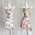 Catyears: Love for Seattle in the Year of the Cat~Three dimensional floral floral short skirt, short stature, waist cinching suspender dress