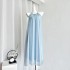 Hhyii Iris Summer Blue Tencel Hanging Neck Dress for Women Summer Sleeveless Flaw Style A-line Skirt