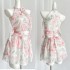 Barbie Aunt Floral Hanging Neck Dress Women's Summer Vacation Style Seaside Fairy Skirt Beautiful Waist Collection Puffy Cake Skirt