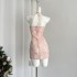 07/16 20:00 Your Lazy Llan Illusion Rose Romantic Two Color Hanging Neck Lace Dress