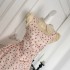 Puff SHEEN French style small fragrance pink love girl princess dress medium long polka dot suspender dress