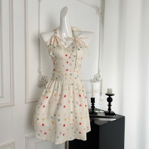 Polka dot necktie dress