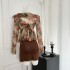 Hong Kong style retro ruffled floral cardigan dress, summer new slim fit and slimming camisole set