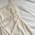 From a moment of white satin U-neck camisole dress for women's summer temperament, high-end fish tail long skirt