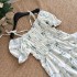 Miss Chipmunk Secret Garden Romantic French Holiday Style Dress for Women Summer Sweet and Playful Waist up Long Dress