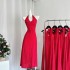 New Chinese style national style EIA Yi Yao Girls' Generation retro bright fashion slimming hanging neck backless dress