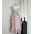 DOLL Original Flow Fairy Jellyfish Vacation Style Hanging Neck Strap Dress Design Sense Medium length Strap Dress