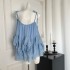 RECOMIN R1C Blue Super Fairy Seaside Resort Strap Dress Top Skirt Set Women's Summer Loose